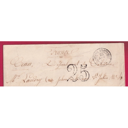 CAD BRIGADE FRANCAISE ARMEE ITALIE POUR CAEN CALVADOS LETTRE