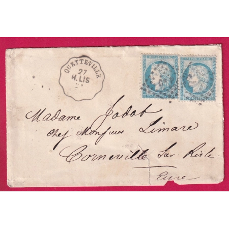 N°60 X2 CONVOYEUR STATION QUETTEVILLE CALVADOS SANS N° DEPARTEMENT POUR CORNEVILLE SUR RISLE AUDE INDICE 19 LETTRE