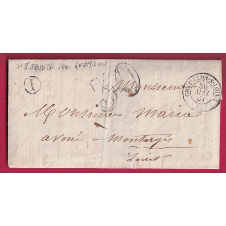 CAD TYPE 15 CHATILLON SUR LOING LOIRET BOITE RURALE I ST MAURICE SUR AVEYRON POUR MONTARGIS LETTRE
