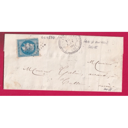 N°29 GC 4537 FAUX LA MONTAGNE CREUXE CAD TYPE 22 POUR TULLE CORREZE INDICE 18 LETTRE