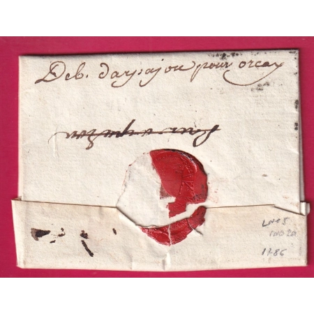 DEBOURSE MANUSCRIT ARPAJON SEINE ET OISE 1786 INDICE 20 DEPART MIRECOURT VOSGES LN°4 LETTRE