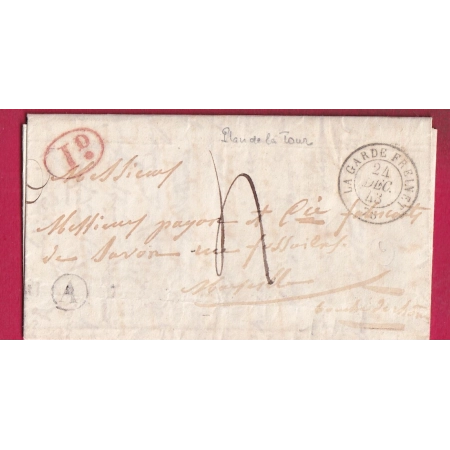 CAD TYPE 15 LA GARDE FREINET VAR BOITE RURALE A PLAN DE LA TOUR DECIME RURALE POUR MARSEILLE LETTRE