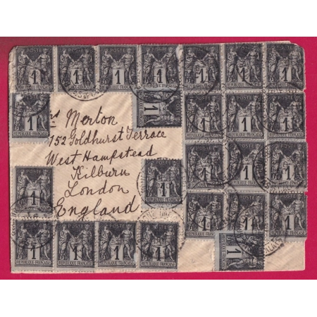 N°83 X25 BOULOGNE SUR MER PAS DE CALAIS OUR LONDRES LONDON ANGLETERRE LETTRE