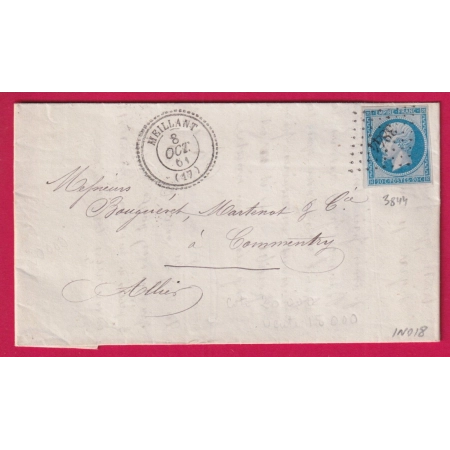 N°14 PC 3844 MEILLANT CHER CAD TYPE 22 INDICE 18 POUR COMMENTRY ALLIER LETTRE