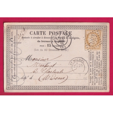 N°55 GC 4505 ST MICHEL AISNE POUR CHARLEVILLE ARDENNES CARTE PRECURSEUR LETTRE