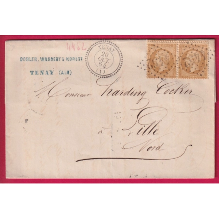 N°21 PAIRE GC 4452 TENAY AIN POUR LILLES NORD LETTRE