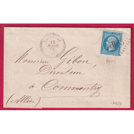N°22 GC 4803 VALLENAY CHAR INDICE 14 POUR COMMENTRY ALLIER LETTRE