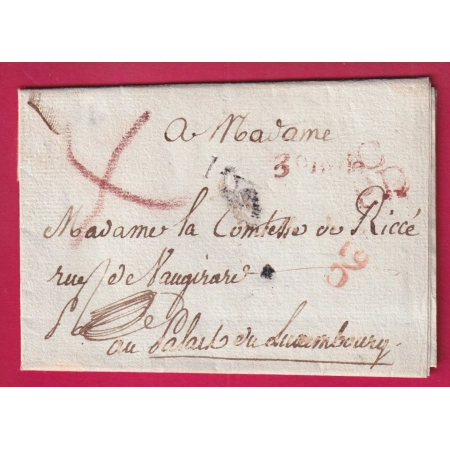 PETITE POSTE DE PARIS CPD BOITIER C61 3EM LEVEE 1784 QUANTIEME AU DOS LETTRE