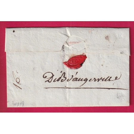 DEBOURSE MANUSCRIT ANGERVILLE 1785 SEINE ET OISE LENAIN N°2 INDICE 20 DEPART ORLEANS SANS MARQUE MAIS AVEC PORT LETTRE
