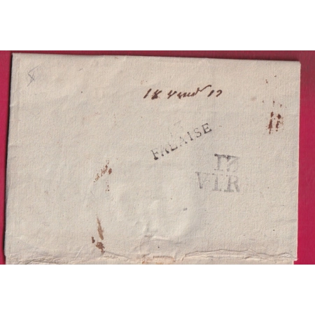 DOUBLE DEBOURSE 13 FALAISE  ET 13 VIRE CALVADOS DEPART PARIS AN 12 1804 LETTRE