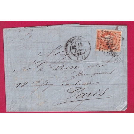 N°48 GC 1334 DOUAI NORD POUR PARIS JUILLET 1871 LETTRE