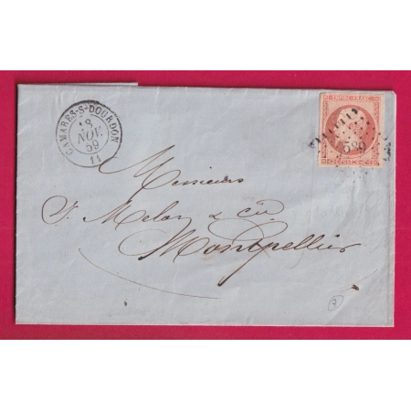 N°16 PC 589 CAMARES SUR DOURDON AVEYRON POUR MONTPELLIER HERAULT LETTRE