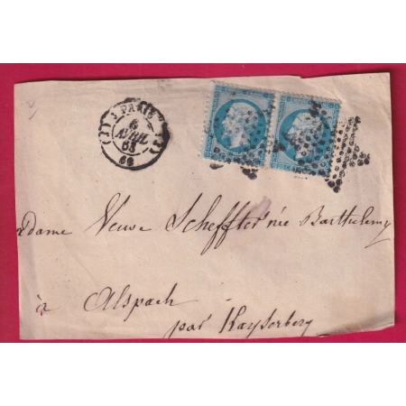 N°22 ETOILE PLEINE CAD PARIS J 3 60 J POUR ALSPACH HAUT RHIN DEVANT DE LETTRE LETTRE