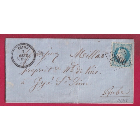 N°29 GC 2800 PAYNS AUBE CAD TYPE 22 INDICE 15 POUR GYE SYR SEINE LETTRE