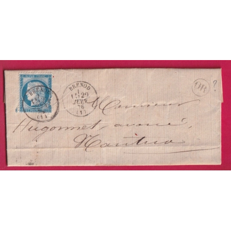 N°60 CAD TYPE 16 BRENOD AIN OR A IDENTIFIER POUR NANTUA LETTRE