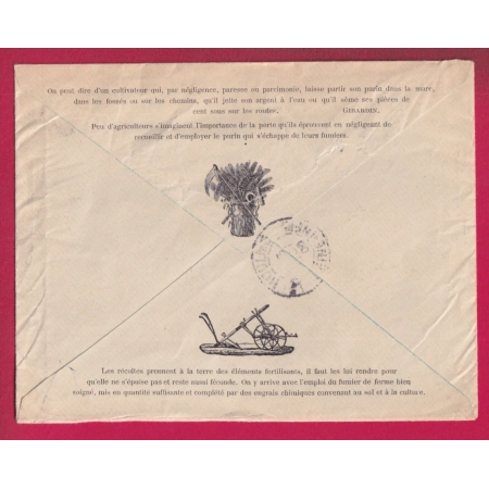 ENVELOPPE ILLUSTREE INSECTE N°129 BOURGTHEROUDE EURE OR BOSC ROGER EN ROUMOIS POUR LE HOULME LETTRE