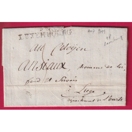 MARQUE CONQUIS 98 LUXEMBOURG 1799 POUR LIEGE BELGIQUE LETTRE