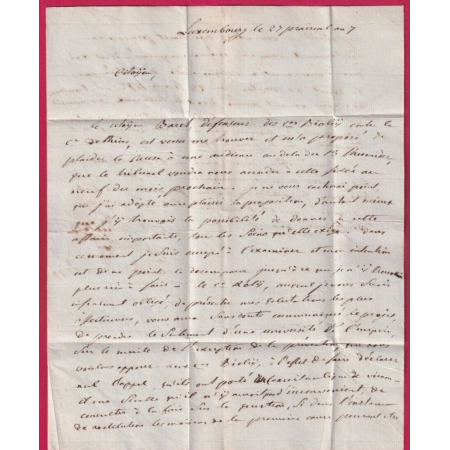 MARQUE CONQUIS 98 LUXEMBOURG 1799 POUR LIEGE BELGIQUE LETTRE