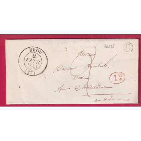 CAD TYPE 12 BROU EURE ET LOIR BOITE RURALE C FRAZE DECIME RURAL POUR CHATEAUDUN 1840 LETTRE