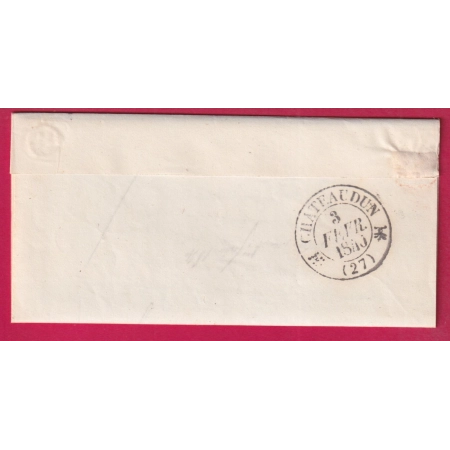 CAD TYPE 12 BROU EURE ET LOIR BOITE RURALE C FRAZE DECIME RURAL POUR CHATEAUDUN 1840 LETTRE