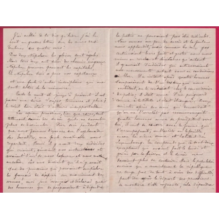 SIEGE DE PARIS TEXTE AVANT LE SIEGE SUR MOUVEMENT DES TROUPES 6 SEPTEMBRE 1870 AVEC SA TRANSCRIPTION LETTRE