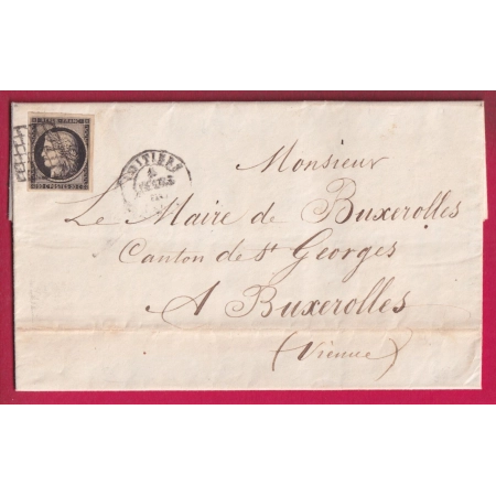 N°4 TTB GRILLE POITIERS VIENNE 1850 POUR BRUXEROLLES LE MAIRE LETTRE