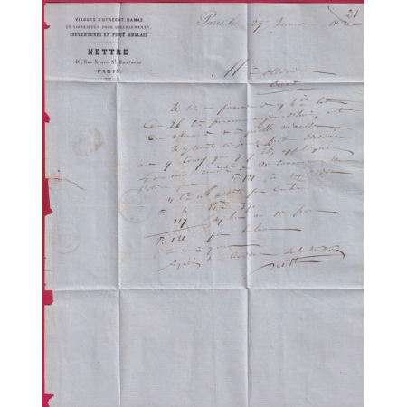 N°14 CERCLE DE POINTS CARRE P 1366 + 3310 PARIS POUR CREST DROME 1862 LETTRE