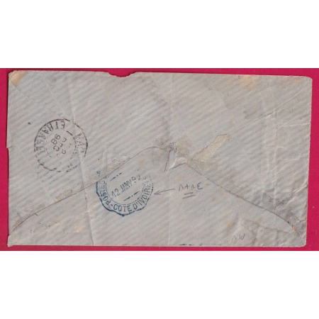 N°30 TARDIF LA FERTE SOUS JOUARRE SEUNE ET MARNE 1898 POUR GRAND BASSAM COTE D'IVOIRE LETTRE