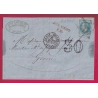 N°29 VARIETE A LA CORNE PARIS BT RICHARD LENOIR TAXE TAMPON 30 GRIFFE EFF INSUF P19 POUR GENEVE SUISSE LETTRE