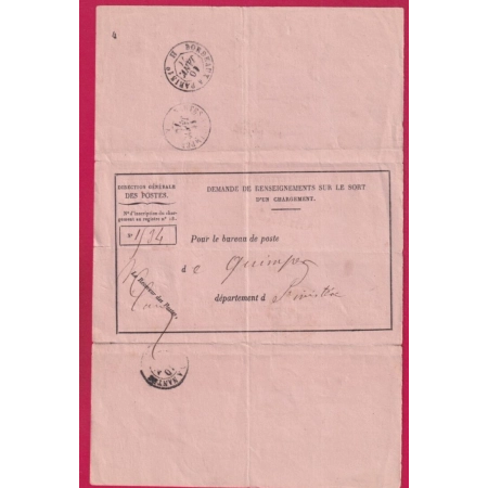 N°43A GC 532 A BORDEAUX LES CHARTRONS AVIS CHARGEMENT ROSE INCOMPLET LETTRE