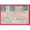 N°60 X3 PARIS ETOILE 17 R DU PONT NEUF ETOILE 17 POUR BOURGES CHER LETTRE CHARGEE LETTRE