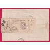 N°60 BANDE DE TROIS GC 79 AMBERT PUY DE DOME 1873 POUR PARIS RETOUR ENVOYEUR R * C LETTRE