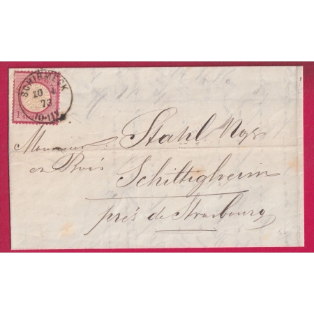 ALSACE LORRAINE SCHIRMECK BAS RHIN POUR SCHILTIGHEIM 1873 LETTRE