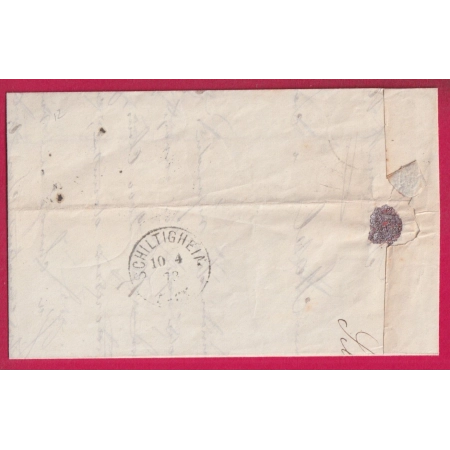 ALSACE LORRAINE SCHIRMECK BAS RHIN POUR SCHILTIGHEIM 1873 LETTRE