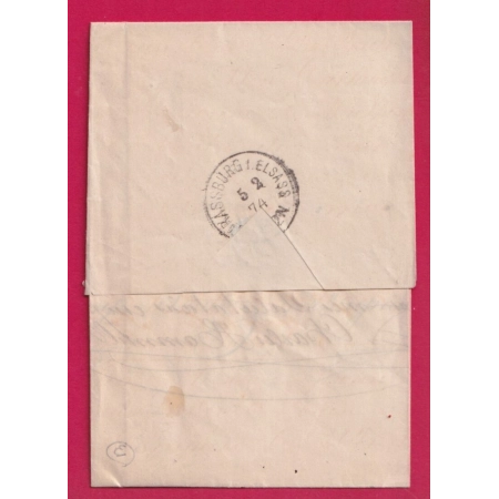 ALSACE LORRAINE OTTROTT BAS RHIN 1874 POUR STRASBOURG BAS RHIN LETTRE