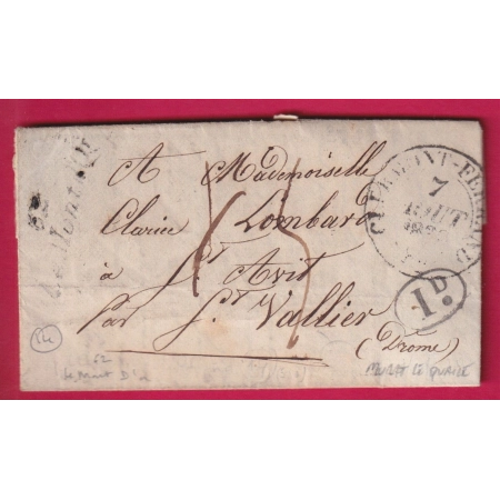 CURSIVE 62 MONT D'OR PUY DE DOME DECIME RURALE DE MURAT LE QUAIRE POUR ST AVIT DROME 1838 LETTRE