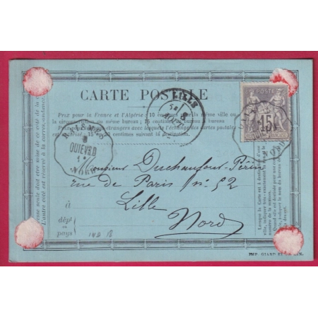 CARTE PRECUSEUR PRIVE CONVOYEUR STATION RAISMES NORD POUR LILLE NORD LETTRE