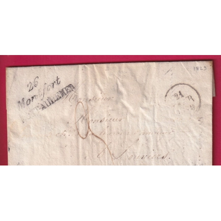 DOUBLE CURSIVE 26 MONTFORT PONT AUDEMER EURE POUR LOUVIERS TEXTE MAIRIE DE GLOS SUR RISLE INDICE 19 LETTRE