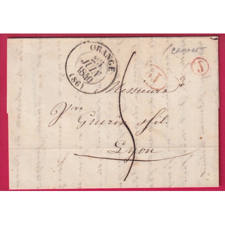 CAD TYPE 13 ORANGE VAUCLUSE BOITE RURALE J EN ROUGE CAMARET + DECIME RURAL POUR LYON RHONE LETTRE