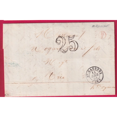 CAD TYPE 15 ST GAUDENS HAUTE GARONNE BOITE RURALE ROUGE SUPPLEMENTAIRE B2 DE MIRAMONT POUR TRIE HAUTES PYRENEES