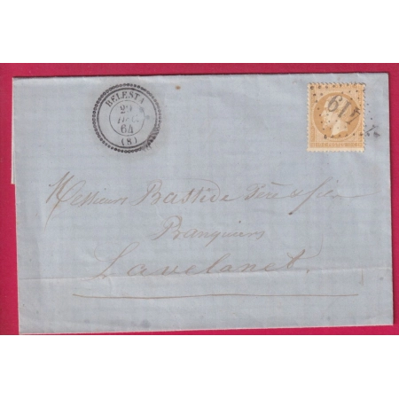 N°21 GC 419 BELESTA ARIEGE CAD TYPE 22 POUR LAVELANET LETTRE