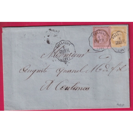 N°54 55 CONVOYEUR STATION FOLLIGNY MANCHE POUR COUTANCES MANCHE LETTRE