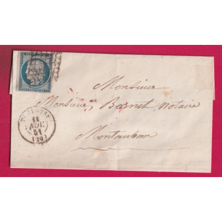 N°4 GRILLE TOULOUSE HAUTE GARONNE 1851 POUR MONTAUBAN TARN ET GARONNE LETTRE