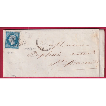 N°14 PC 3340 CAD TYPE 22 THENEZAY DEUX SEVRES POUR ST MAIXENT INDICE 14 LETTRE
