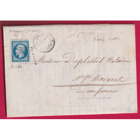 N°14 PC 3084 ST GEORGES OLERON CHARENTE INFERIEURE BOITE RURALE A ST DENIS D'OLERON POUR ST MAIXENT DEUX SEVRES LETTRE