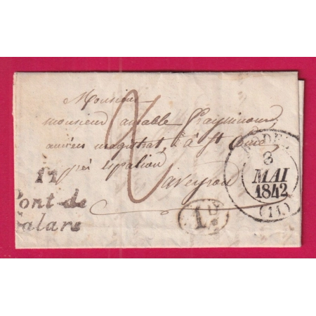 CURSIVE 11 PONT DE SALARS AVEYRON CAD TYPE 13 RODEZ POUR ESPALION DECIME RURALE LETTRE