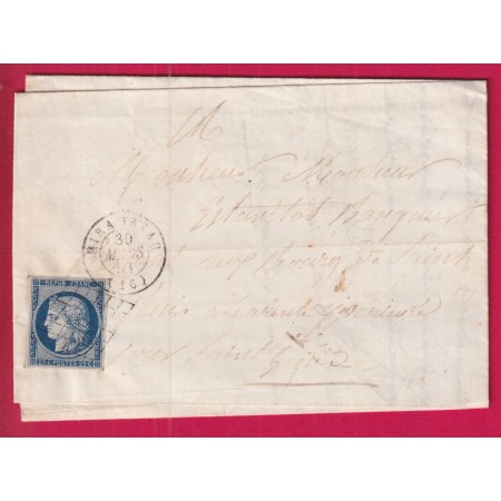N°4 GRILLE MIRAMBEAU CHARENTE INFERIEURE POUR ST GENIS DE SAINTONGE 1851 LETTRE