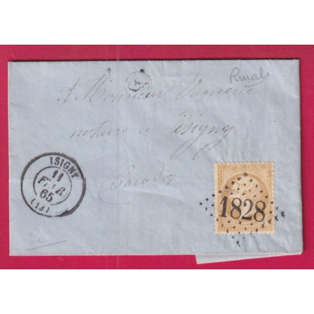 N°21 GC 1828 ISIGNY CALVADOS BOITE RURALE SUPPLEMNTAIRE G3 A IDENTIFIER POUR ISIGNY LETTRE