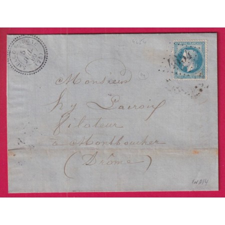 N°29 GC 4654 SAULCE SUR RHONE CAD TYPE 22 POUR MONTBOUCHER SUR JABRON DROME INDICE 14 LETTRE