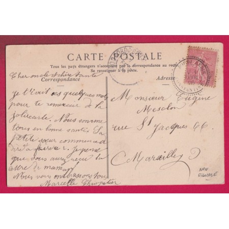 N°129  CAD TYPE 25 BORDJ REDIR CONSTANTINE 1906 RARE NON SIGNALE PAR POTHION ALGERIE LETTRE